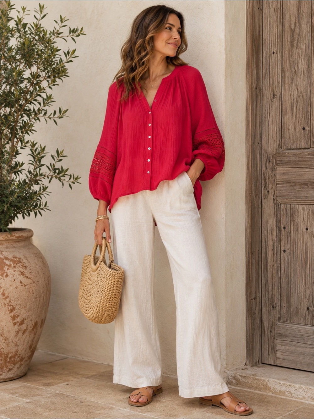 Calypso St. Barth Oversized Gauze Top 2X Boho Resort Blouse - Picture 1 of 8